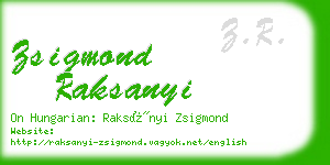 zsigmond raksanyi business card
